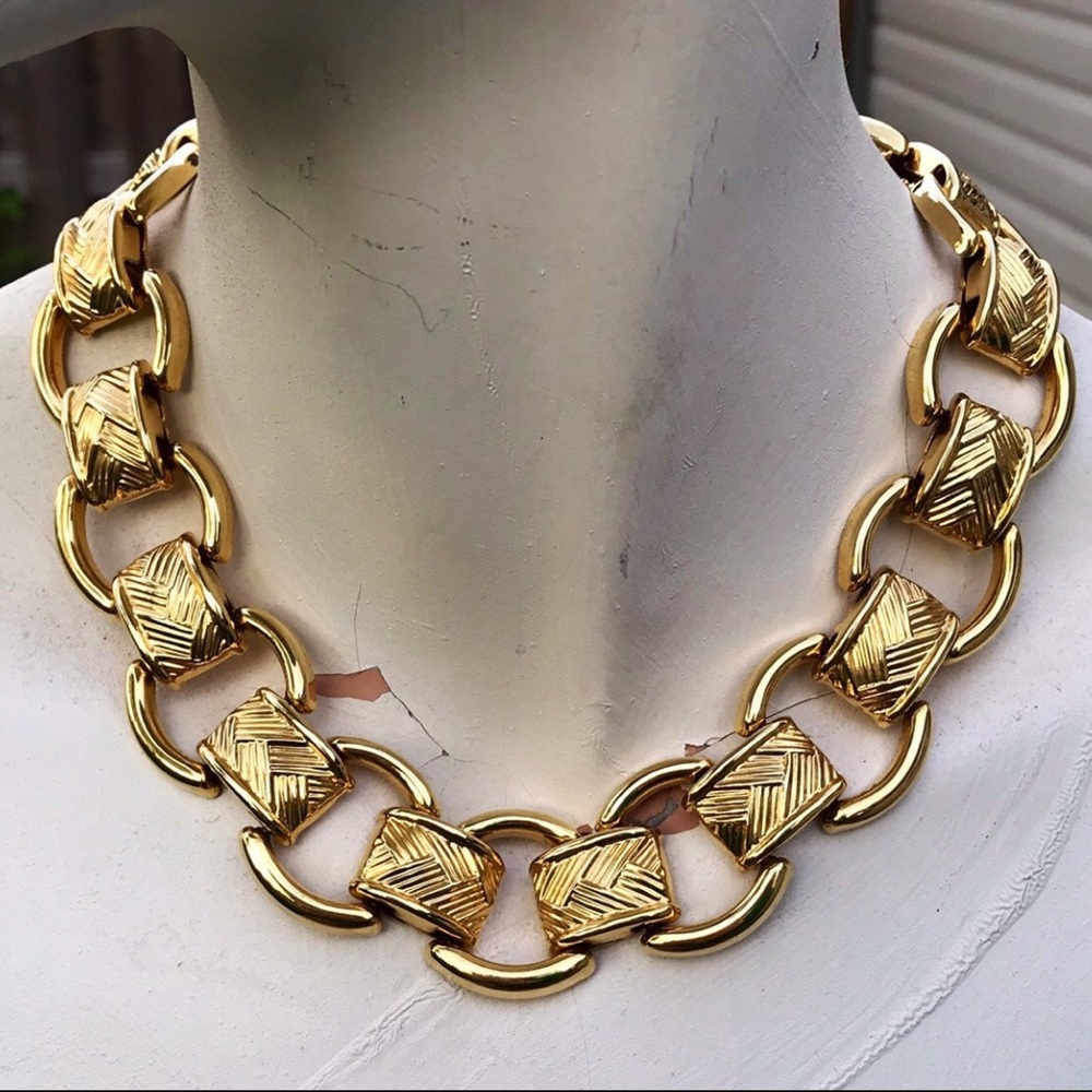 Gold Chain Link Necklace | Vintage | 80’s Jewelry